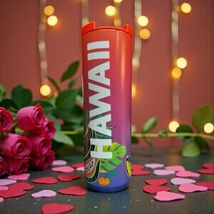 Starbucks Hawaii Insulated Tumbler 16oz Palm Leaf Travel Cup READ